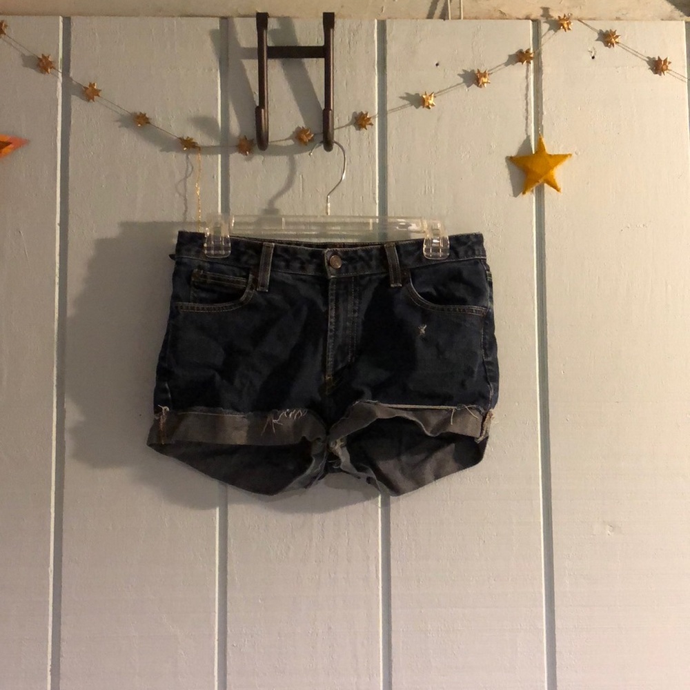 Cutoff jean shorts